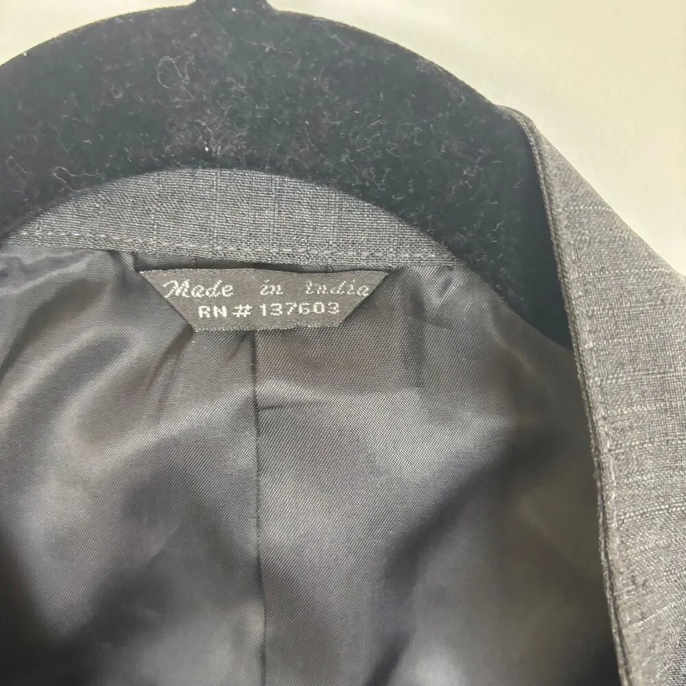 NWT Weaverland Collection Charcoal Gray Collarless Suit Blazer Jacket Men's 48S